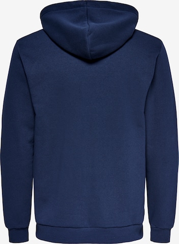 Only & Sons Regular Fit Sweatjacke 'Ceres' in Blau