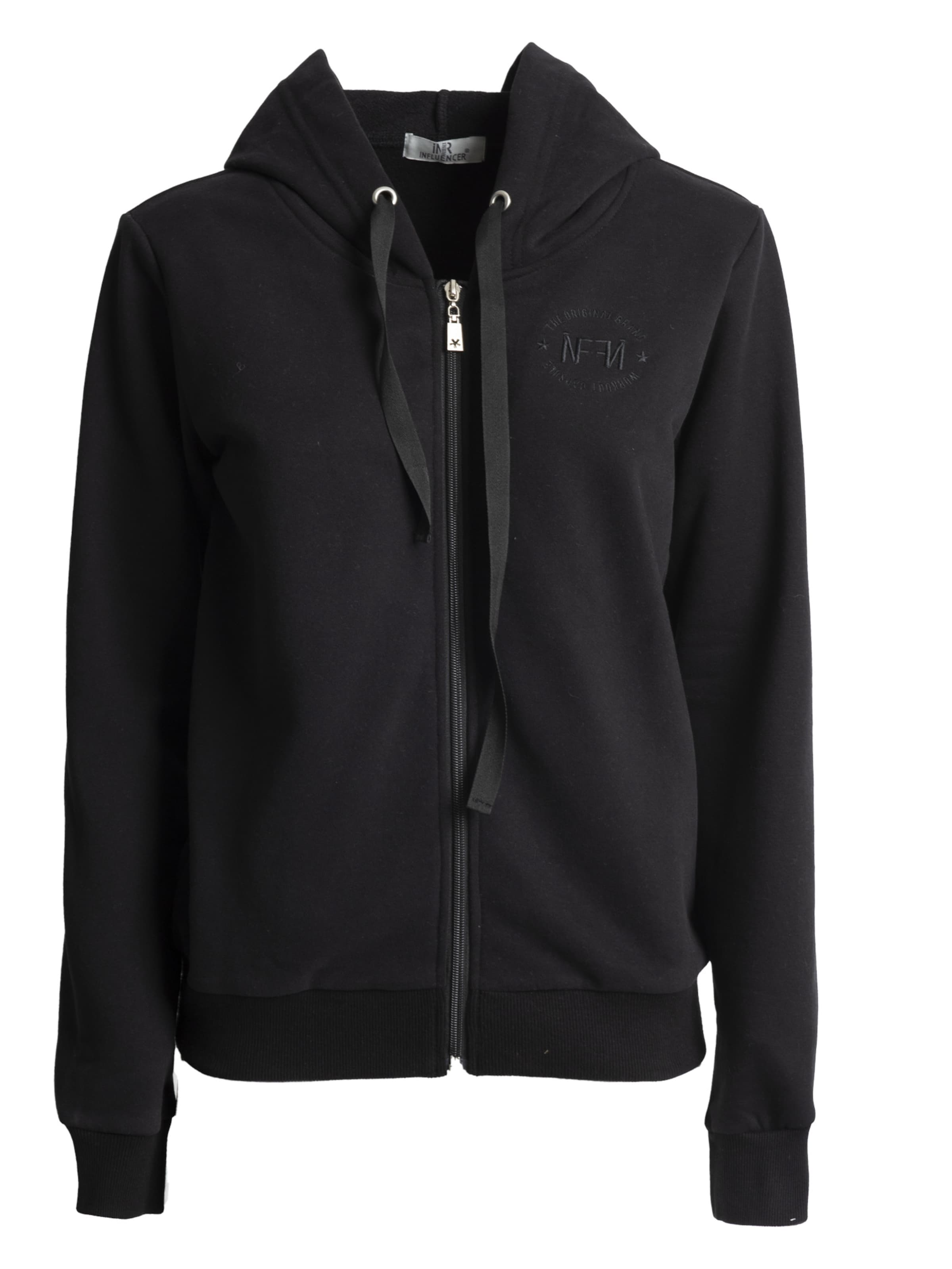 Influencer Sweat jacket in Black: front