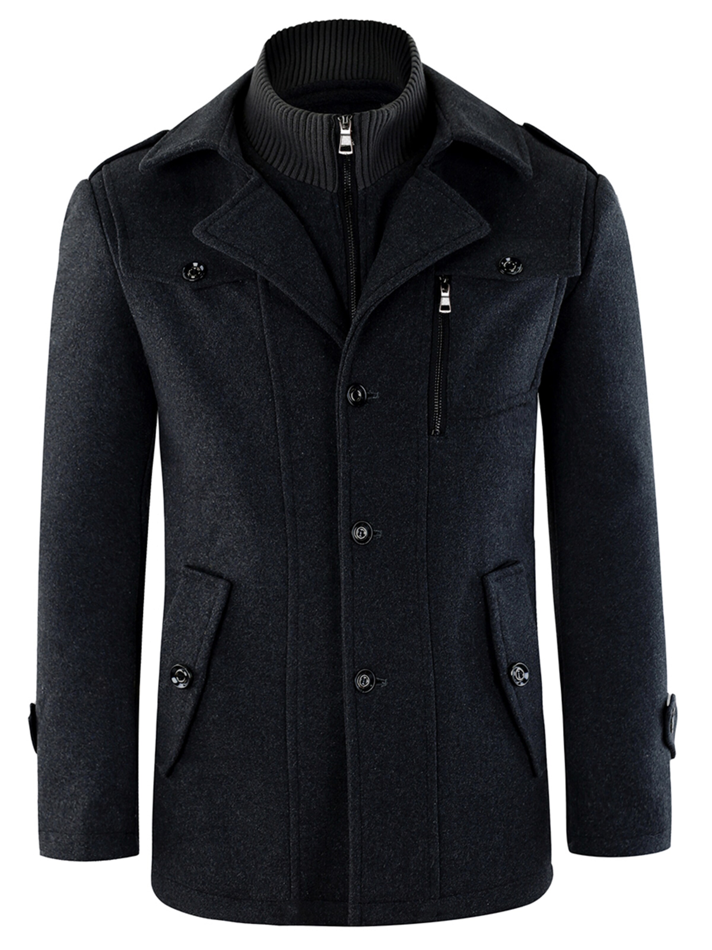 Youthup Winter Coat in Black: front