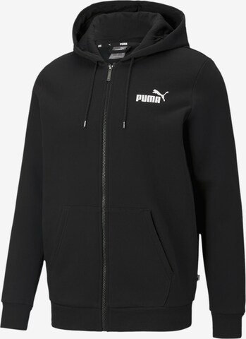 PUMA Zip-Up Hoodie 'Essentials' in Black: front