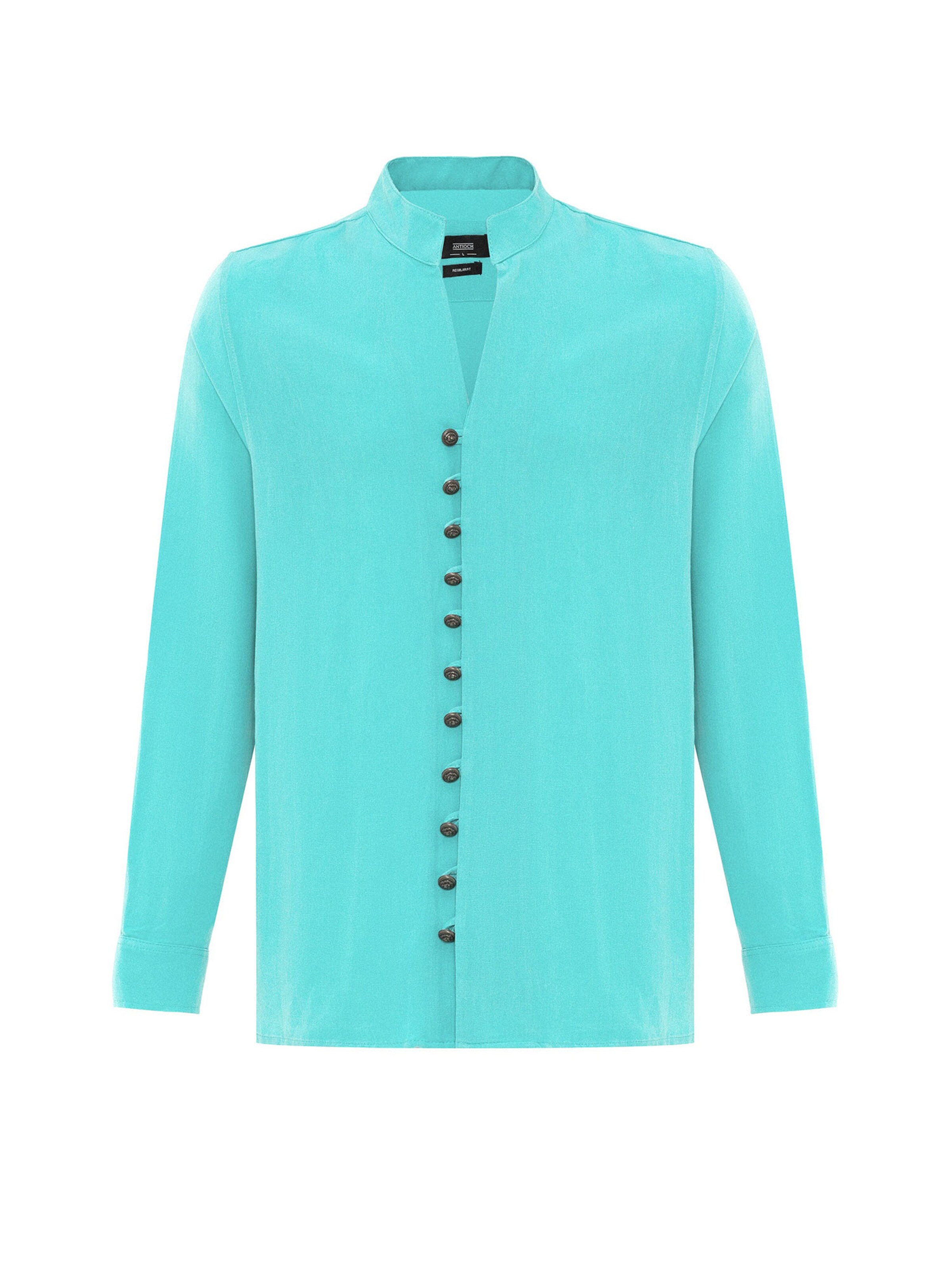 Antioch Rovný strih Košeľa - Modrá: predná strana