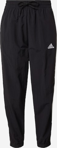 ADIDAS SPORTSWEAR Дънки Tapered Leg Спортен панталон 'Essentials 3-Stripes' в черно: отпред