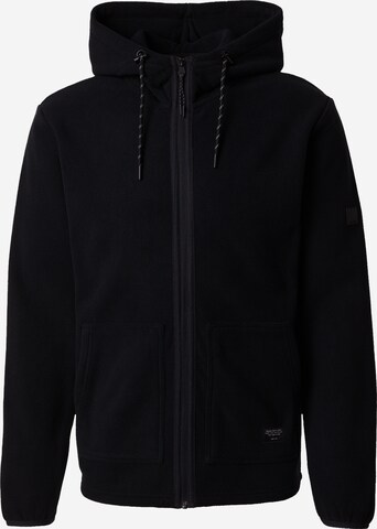 INDICODE JEANS Fleece jas 'Reid' in Zwart: voorkant