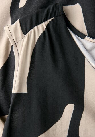 STREET ONE Strukturmix Top mit Print in Grau