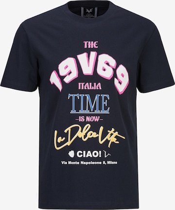 19V69 ITALIA Shirt 'Rafael Ciao' in Blauw: voorkant