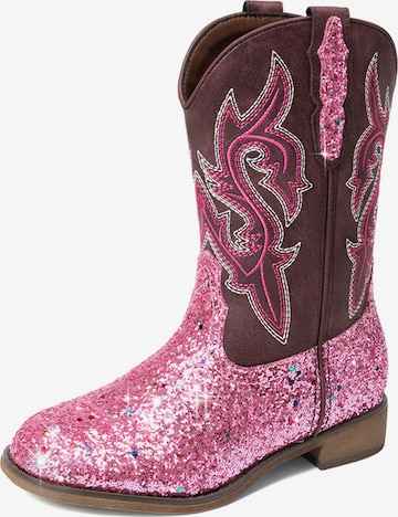 Bottes 'DREAM PAIRS Jungen Mädchen stiefel Wasserabweisend' Dream Pairs en rose : devant