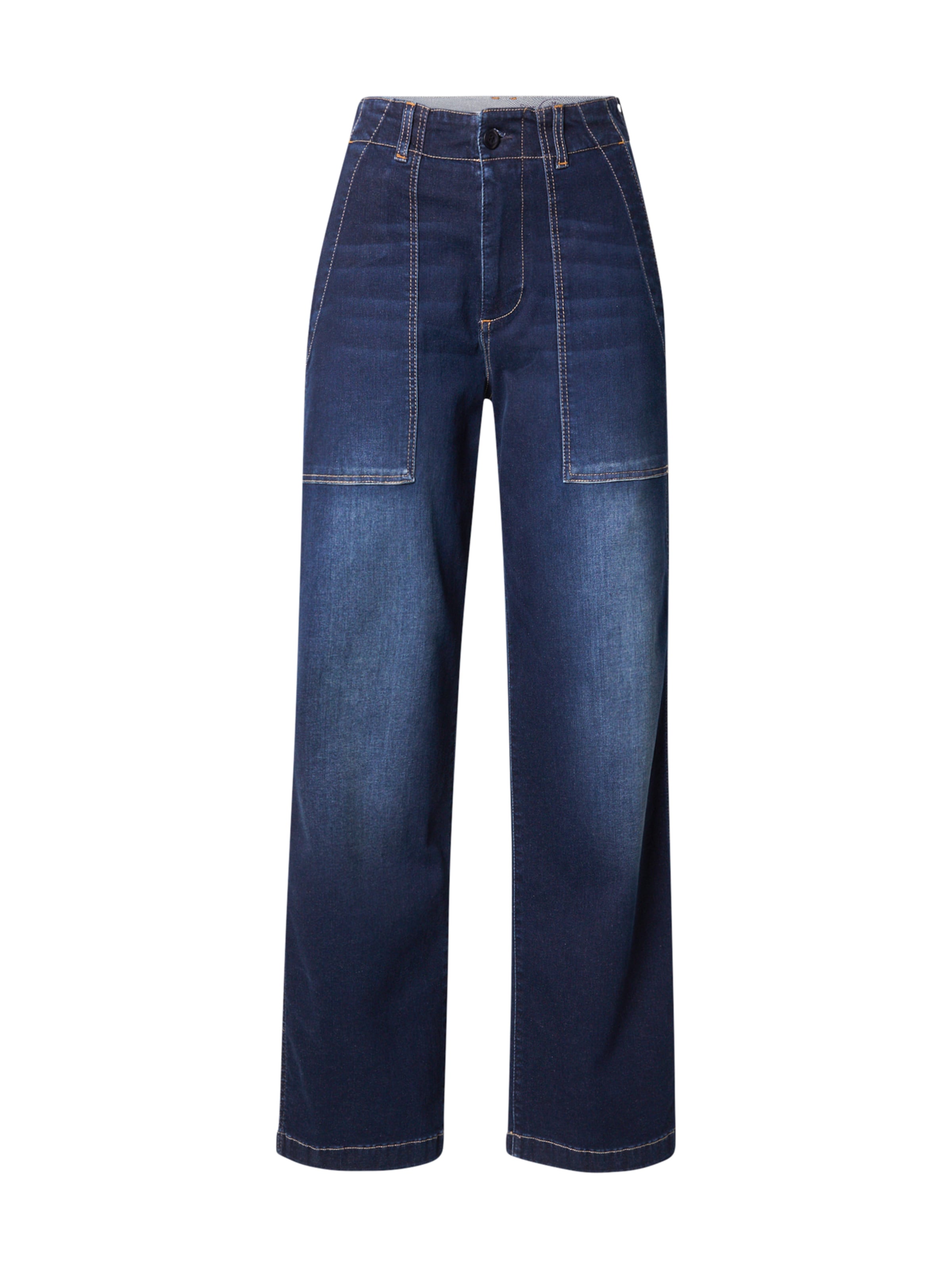 Wide leg Jeans de la Herrlicher pe albastru: față