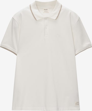 Pull&Bear Poloshirt in Weiß: predná strana