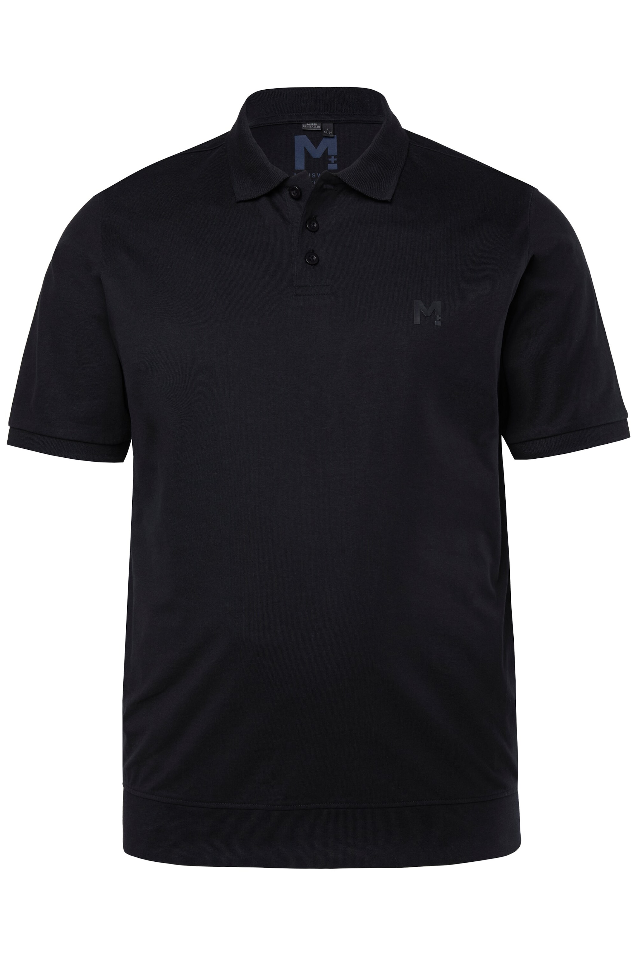 Men Plus Shirt in Zwart: voorkant
