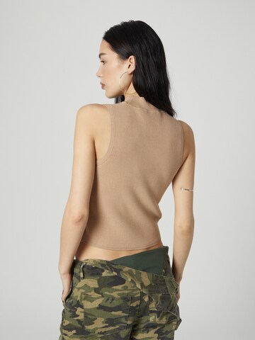 ABOUT YOU x Chiara Biasi Knitted top 'Ilja' in Beige