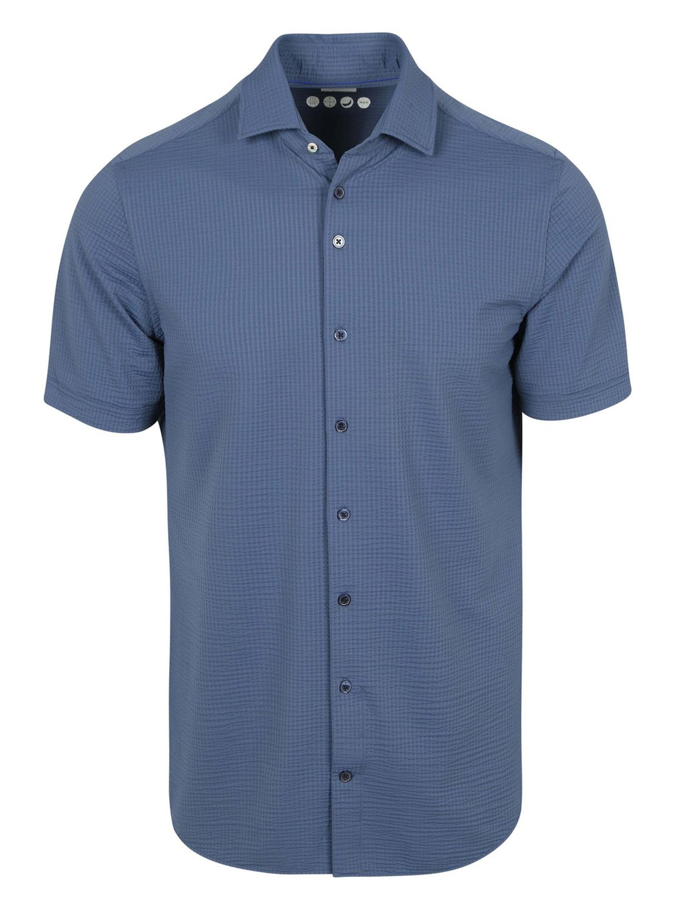 R2 Amsterdam Regular fit Button Up Shirt in Blue: front