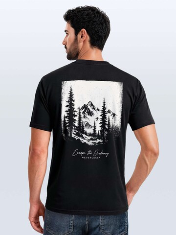 Neverless Shirt 'Escape the Ordinary' in Black: front