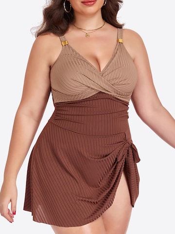 Magicshe Push-up Badeanzugkleid‌‌‌‌‌‌‌‌‌ in Braun