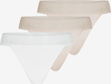 Mey Thong 'Modal Lace' in Beige: front