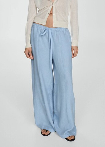 MANGO Wide leg Broek 'Begur' in Blauw: voorkant