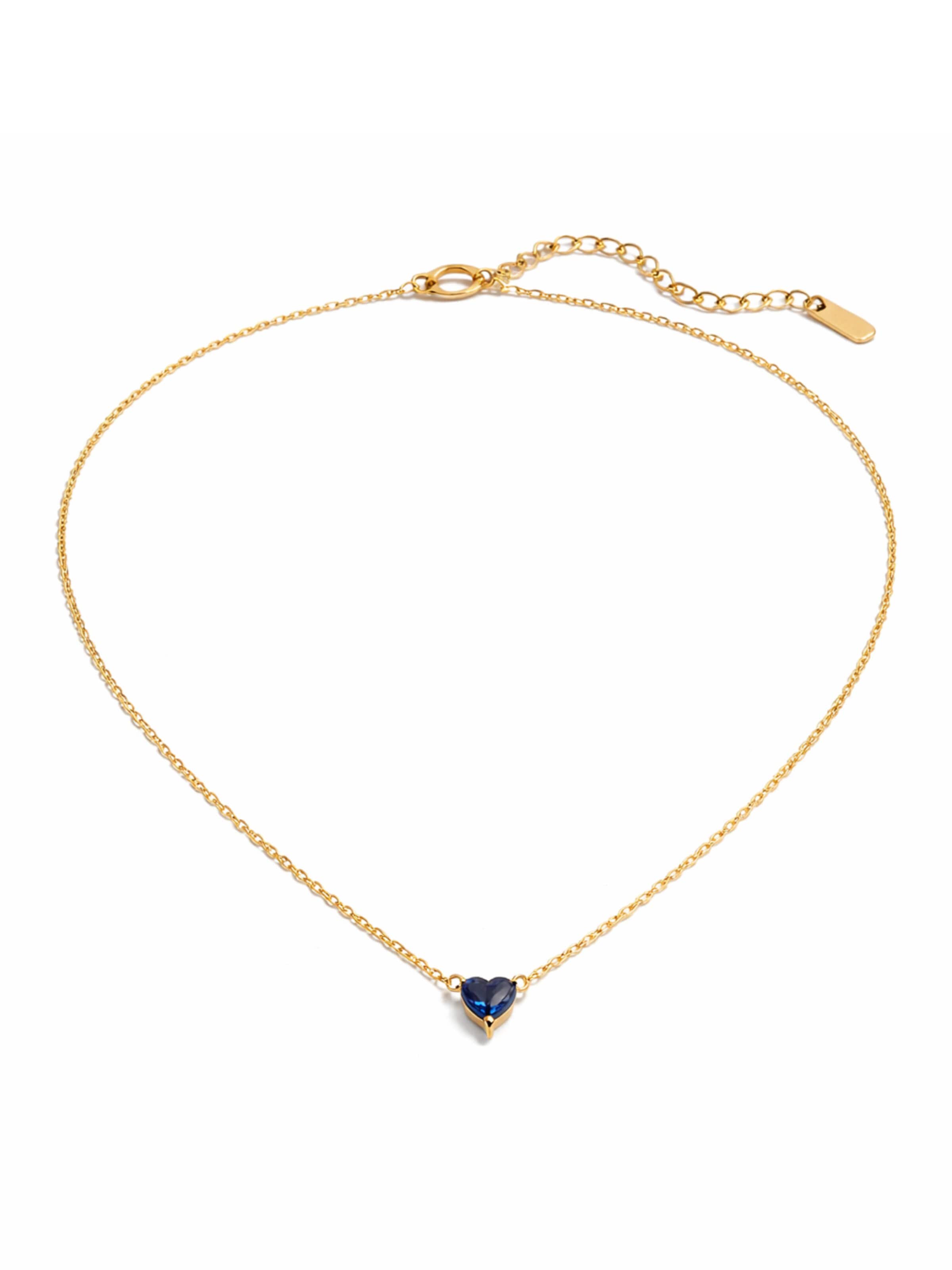 Pure Schmuck Kette 'Birthstone Heart Halskette'‌‌‌‌‌‌‌ in Blau: Vorderseite