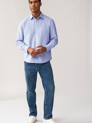 Next Regular fit Button Up Shirt in Blue