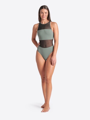 ARENA Bustier Badeanzug 'MESH PANEL VENT BACK' in Grün