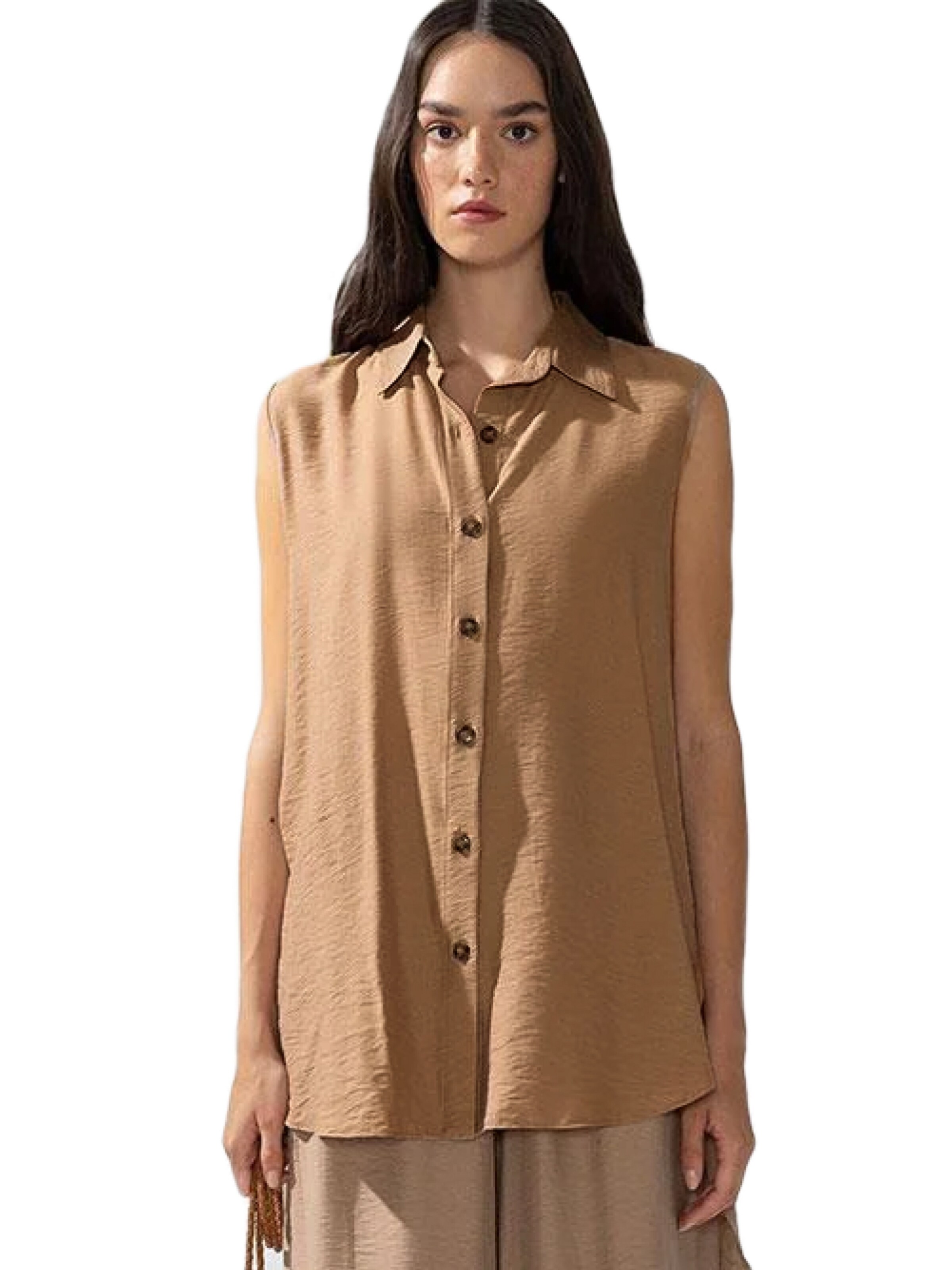 Rivus Blouse in Beige: front