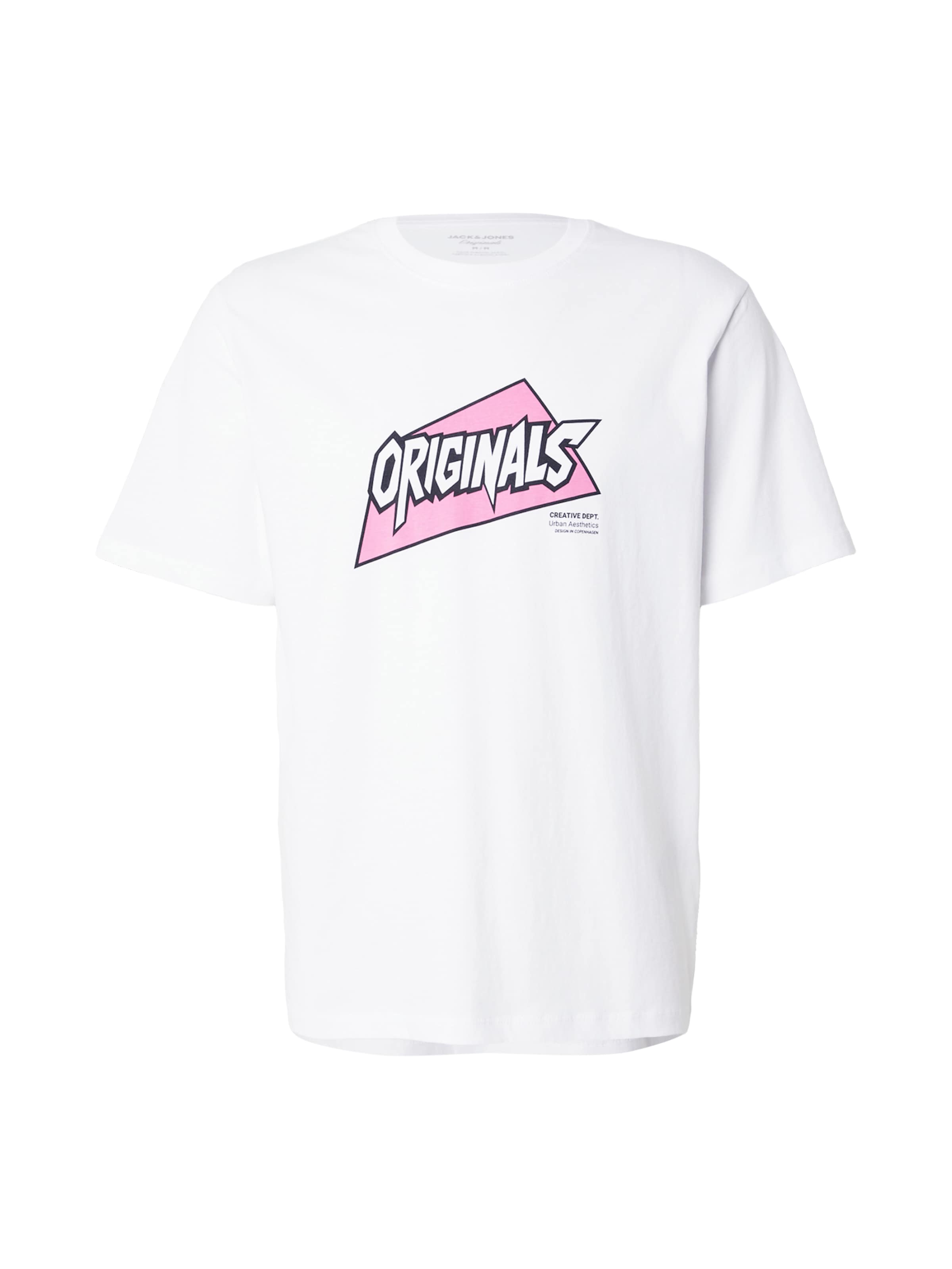 JACK & JONES T-shirt 'JORKAI ARCHIVE' i S i gammalrosa / svart / vit, Produktvy