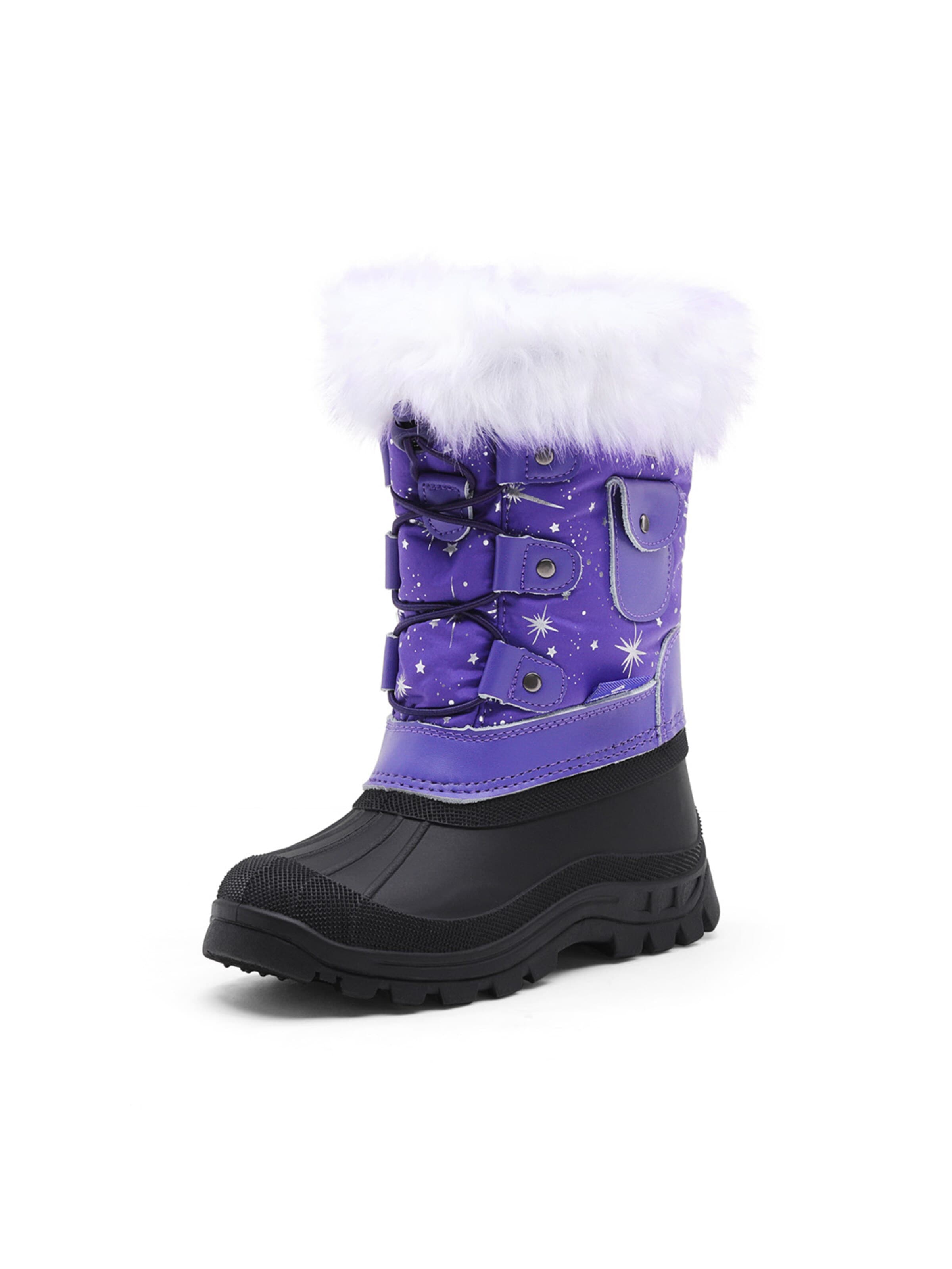 Bottes 'DREAM PAIRS Jungen Mädchen Schneestiefel Fashion Schnürstiefel' Dream Pairs en violet : devant