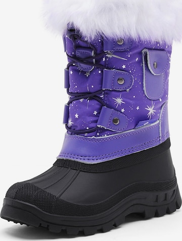 Bottes 'DREAM PAIRS Jungen Mädchen Schneestiefel Fashion Schnürstiefel' Dream Pairs en violet : devant