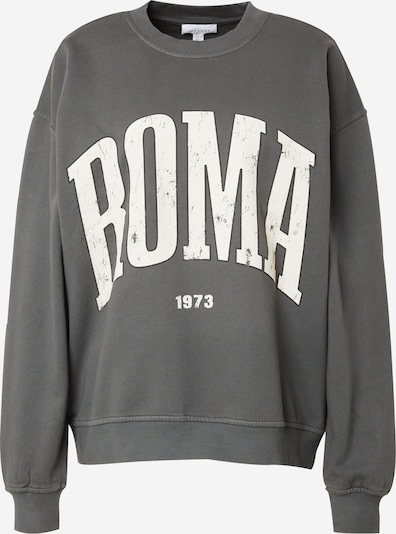 TOPSHOP Sweatshirt in dunkelgrau / weiß, Produktansicht