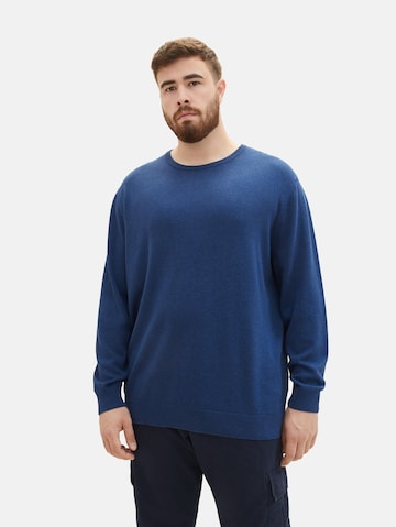 TOM TAILOR Men + Regular Fit Pullover i blå: forside