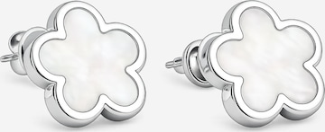 Pure Schmuck Oorbellen 'Clover Perlmutt' in Zilver: voorkant
