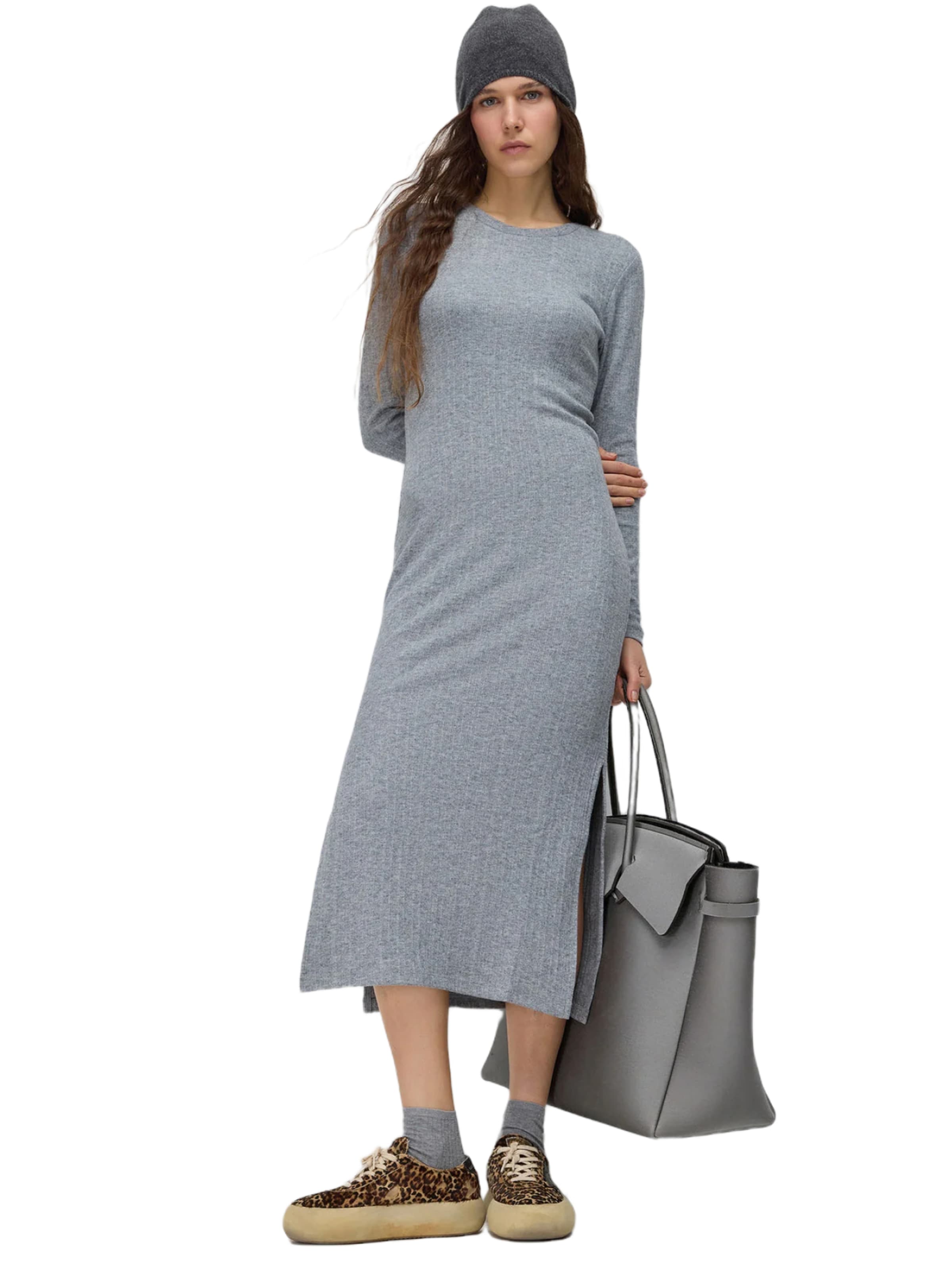 Robes en maille No Matter What en gris : devant