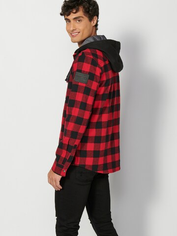 KOROSHI Regular fit Button Up Shirt in Red