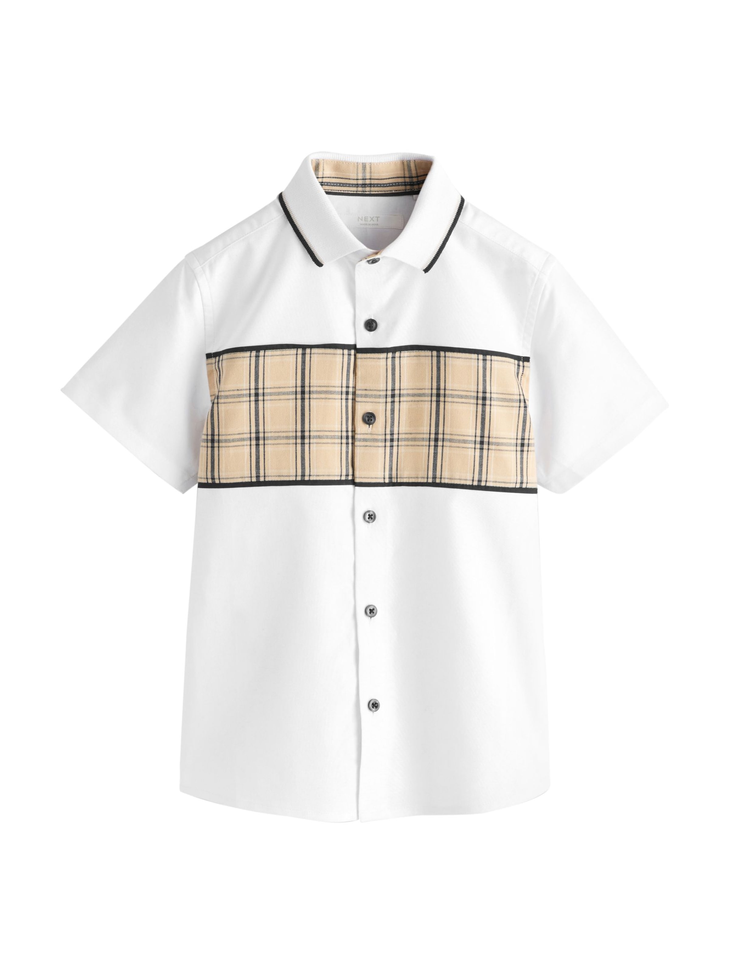 Camicia Next di colore cappuccino / nero / bianco, Visualizzazione prodotti