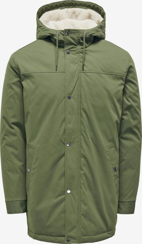 Parka invernale 'ALEXANDER' di Only & Sons in verde: frontale
