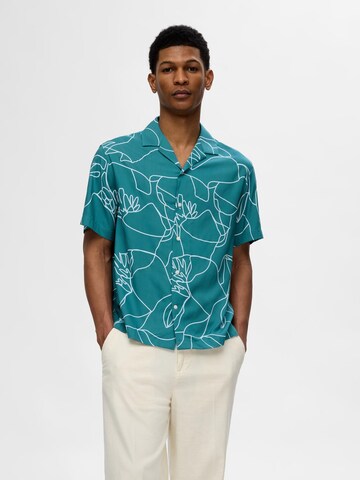 SELECTED HOMME - Ajuste confortable Camisa 'RAJESH' en verde: frente