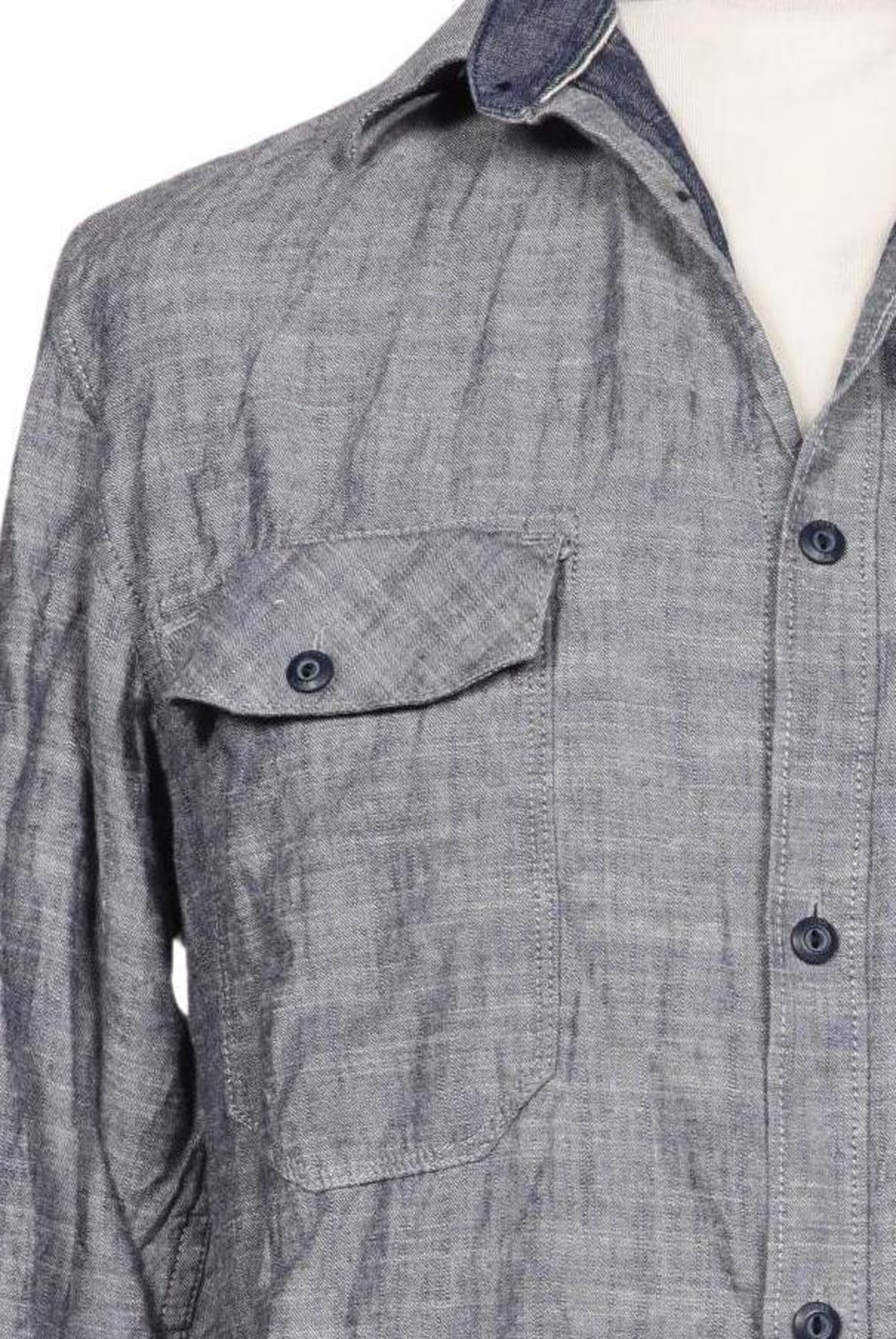 JACK & JONES Button Up Shirt in L in Blue