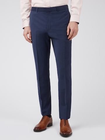 Ted Baker Slim fit Pleated Pants 'Panama' in Blue: front