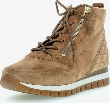 GABOR High-Top Sneakers in Brown: front