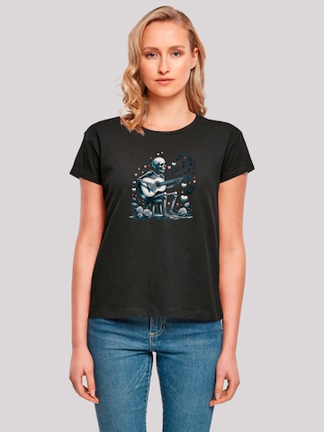 T-shirt 'Skelett Spielt Gitarre, Musik, Liebe' F4NT4STIC en noir : devant