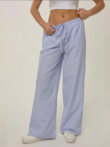 Hiccup Wide leg Broek in Blauw: voorkant
