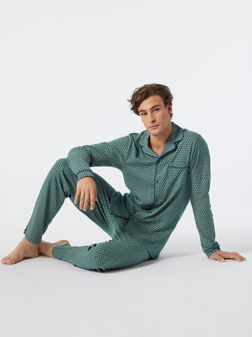 SCHIESSER Pyjama lang in Groen