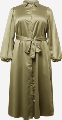 River Island Plus Shirt Dress in Green: front