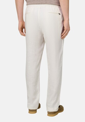 Boggi Milano Regular Bandplooibroek 'City' in Wit