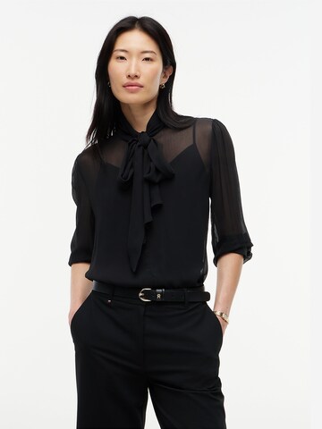 TOMMY HILFIGER Blouse in Zwart: voorkant