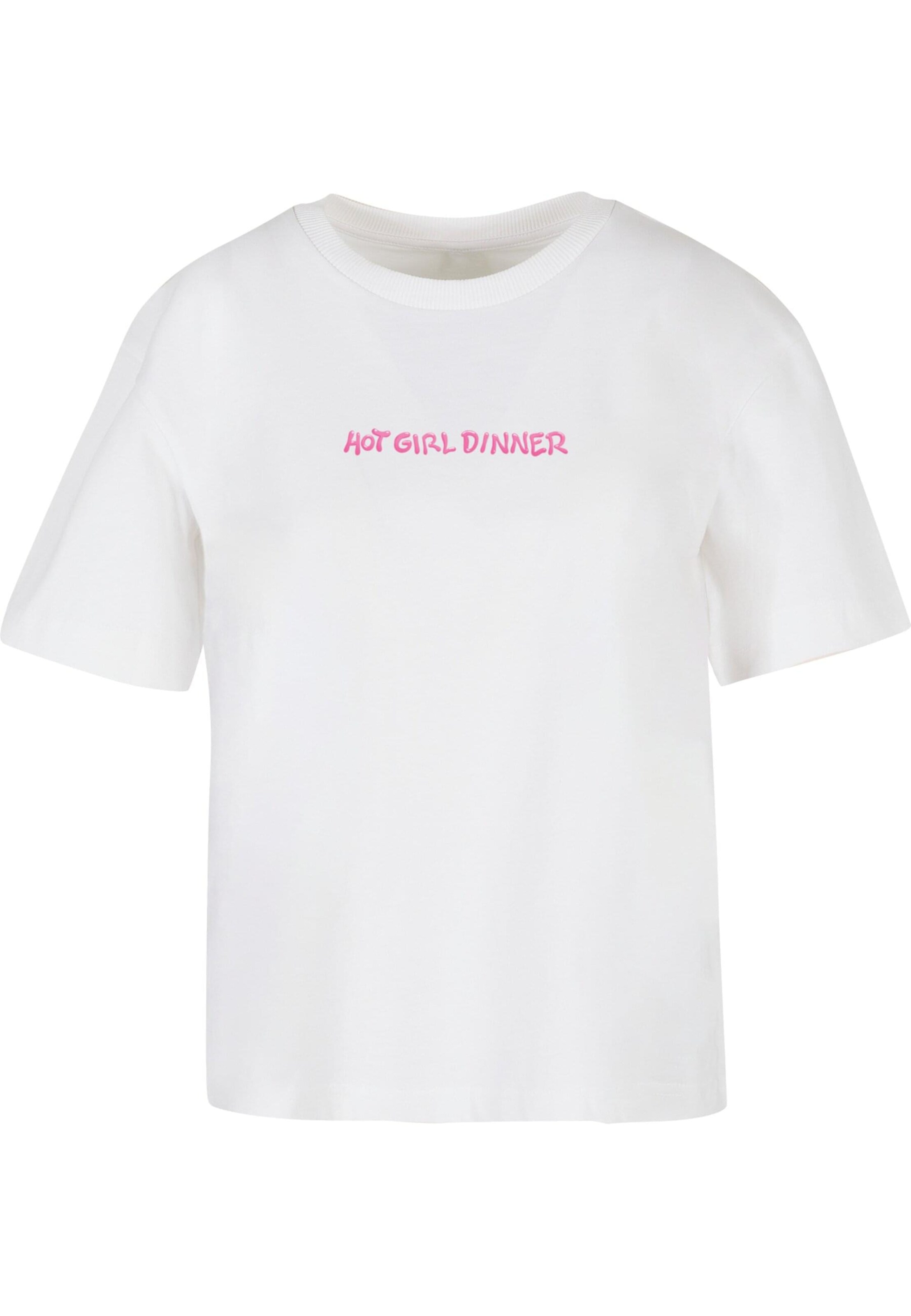 T-shirt 'Hot Girl Dinner' Mister Tee en blanc : devant