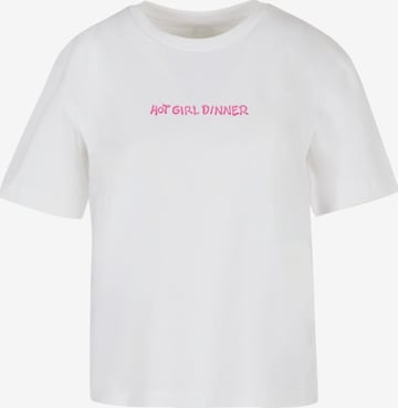 Mister Tee T-Shirt 'Hot Girl Dinner' in Weiß: Vorderseite