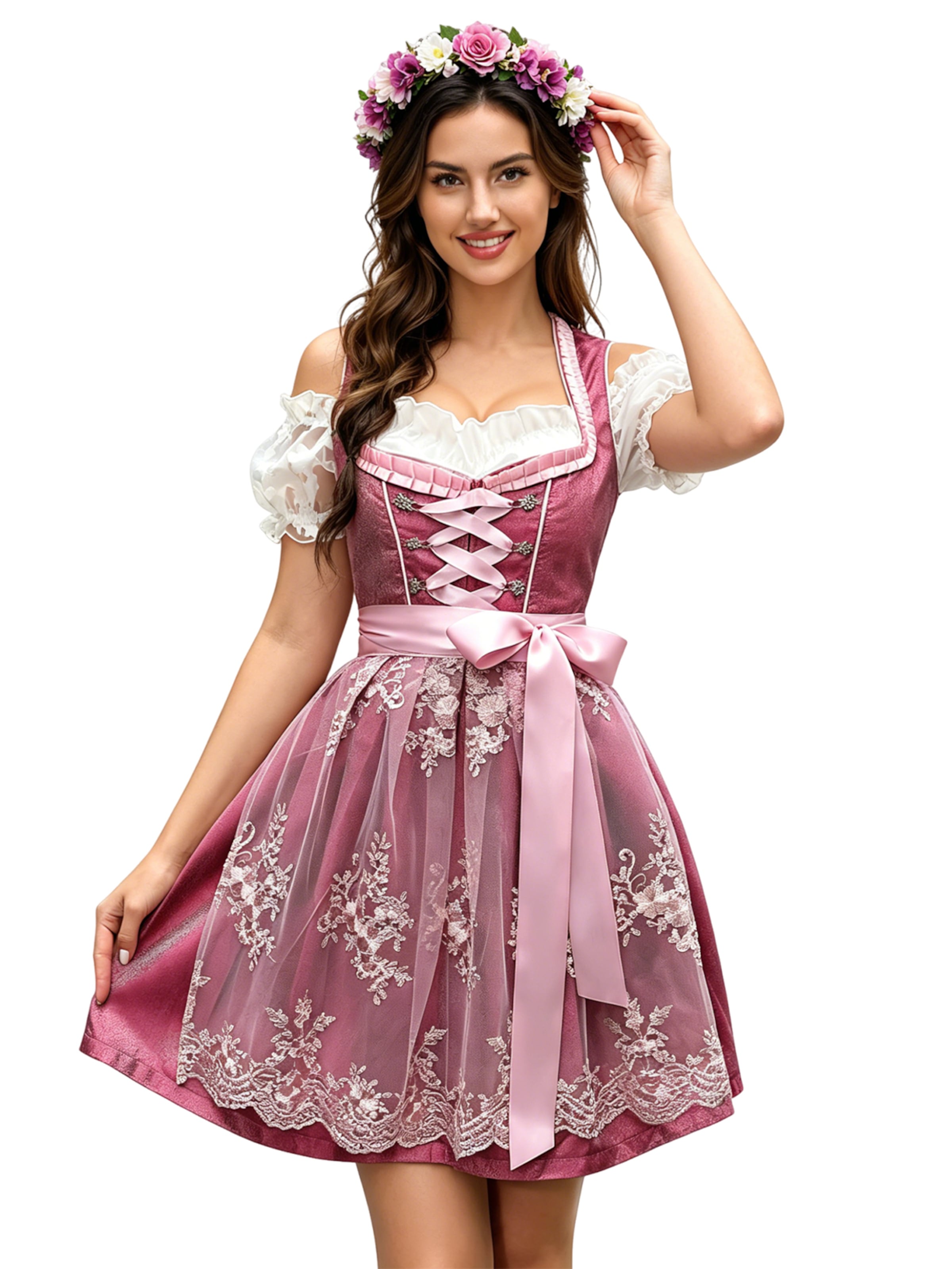 KoJooin Dirndl‌‌‌‌‌‌ in Rot: Vorderseite