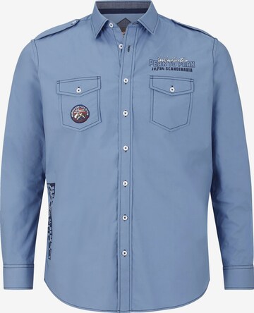 Jan Vanderstorm Overhemd 'Yrjan' in Blauw: voorkant