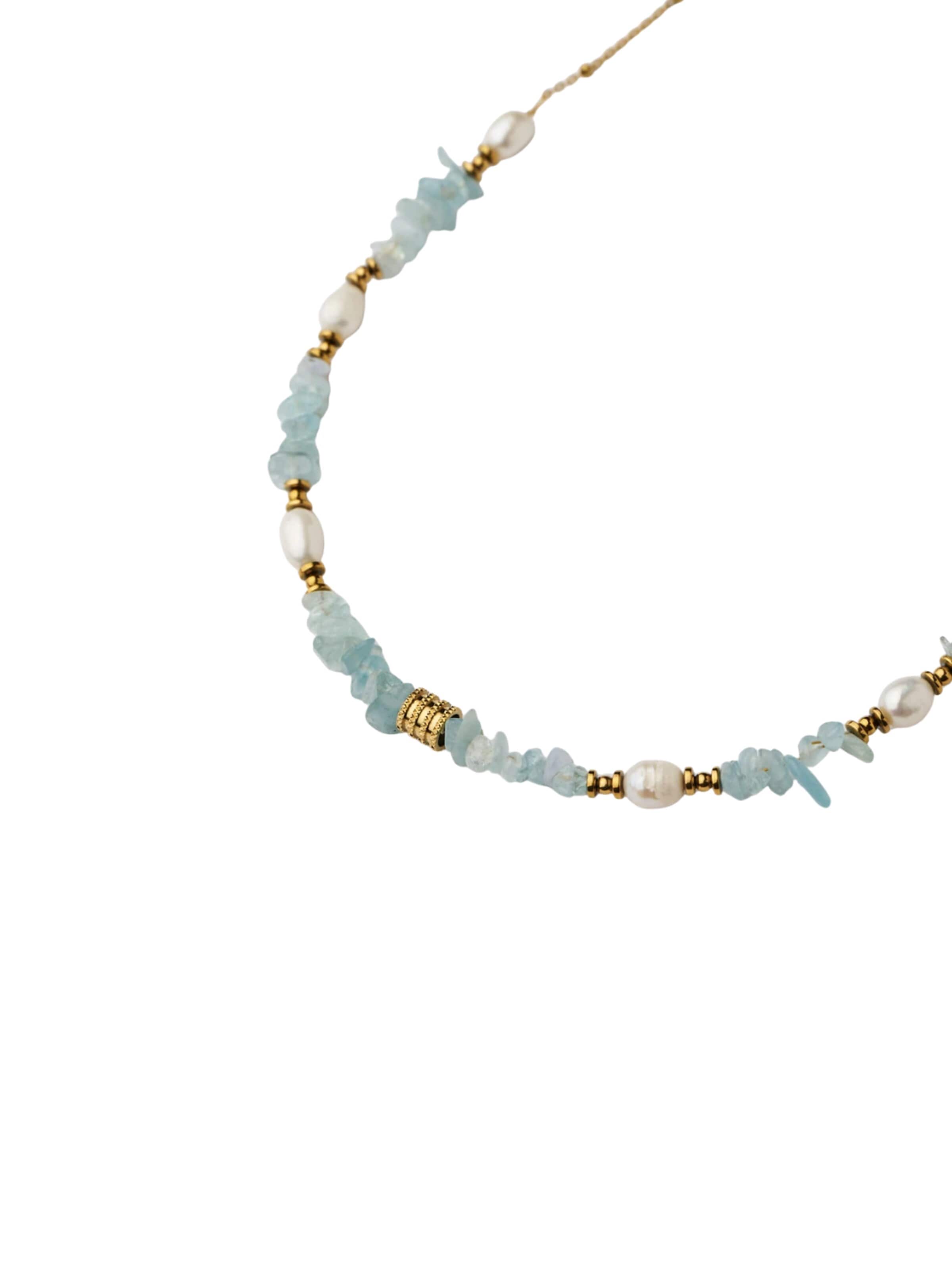 THE GEM STORIES JEWELRY Αλυσίδα 'Aquamarine Pearl Necklace' σε μπλε