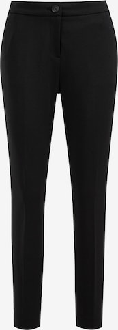 WE Fashion Slim fit Trousers in Black: front