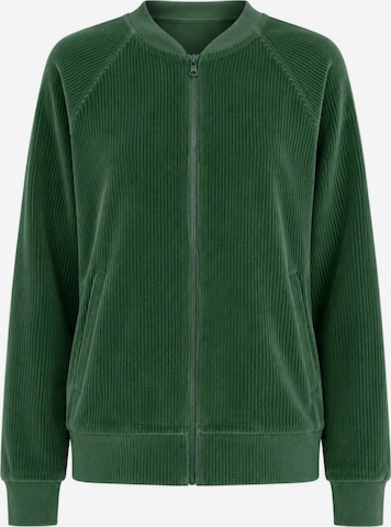 Leela COTTON Sweatjacke in Grün: Vorderseite